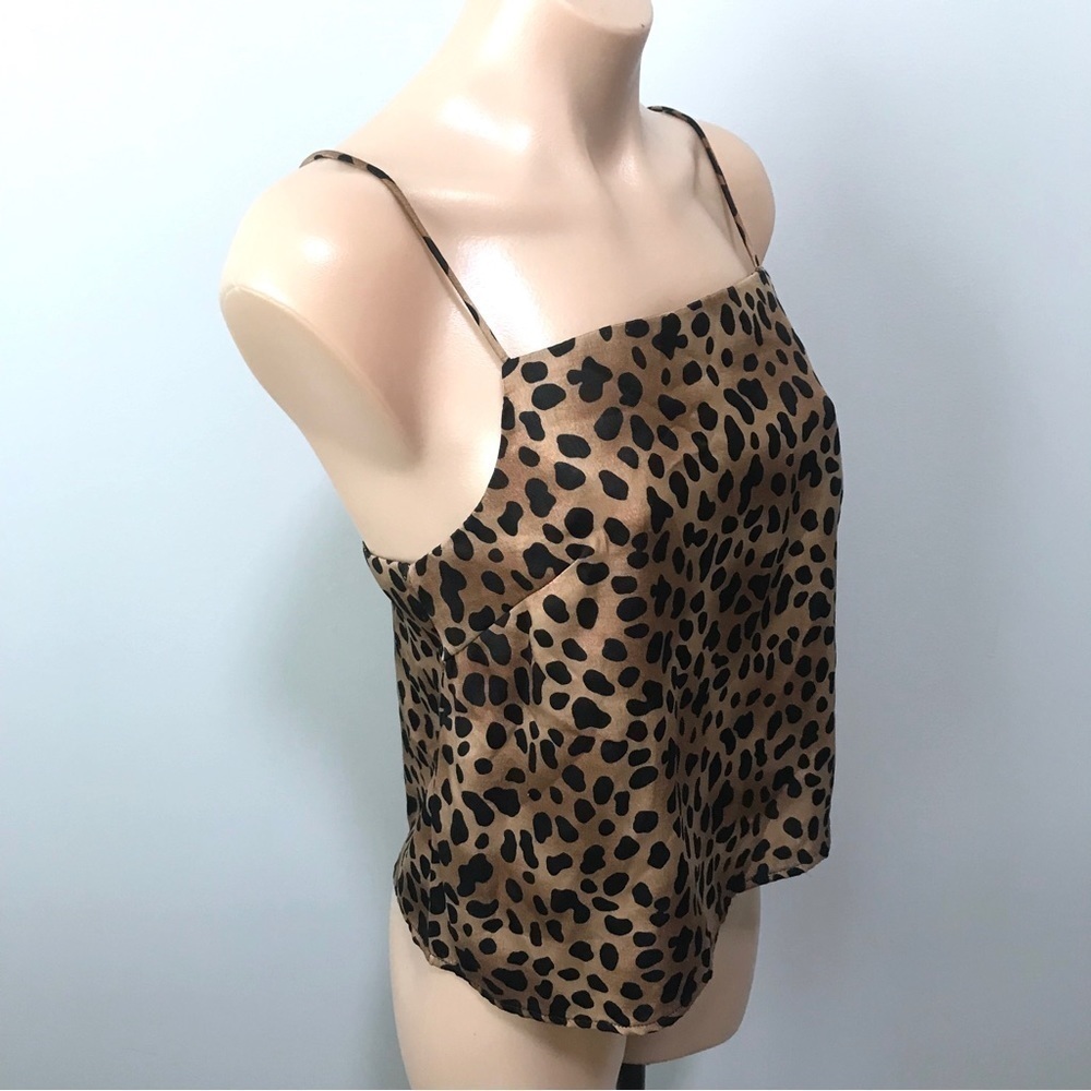 Nasty Gal Leopard Animal Print Silky Tank Top Size 6